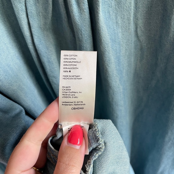 Free People, We The Free Denim Shirt, Louise Denim Top, Large - Picture 9 of 11